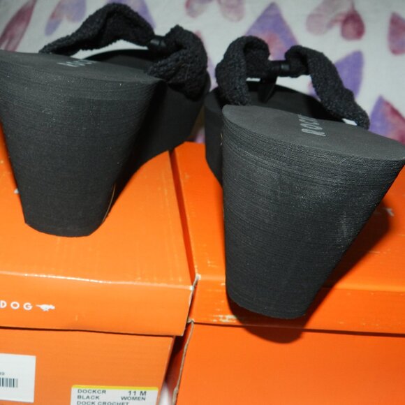 Rocket Dog Black Crochet SIZE 11 Women's Platform Sandal BNIB🆕📦⌚🏃🏻💨⚡🚚 - Picture 6 of 16